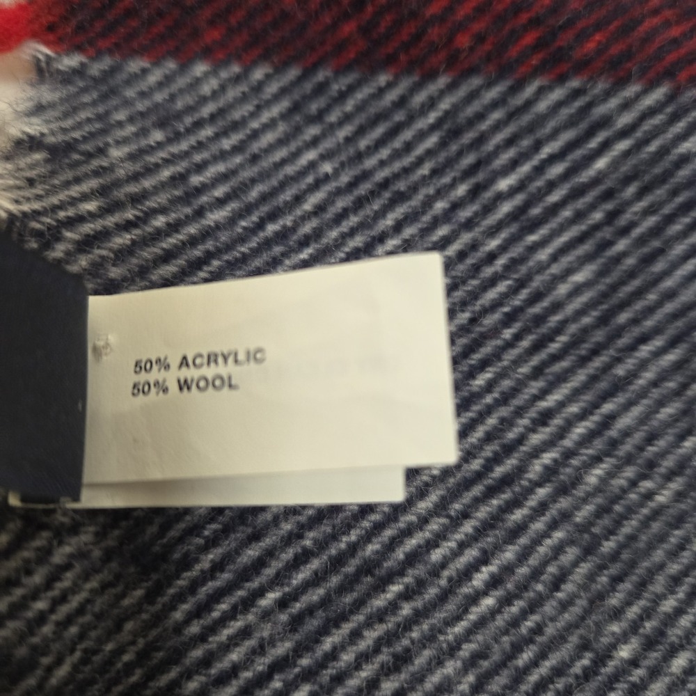 Gap Wool Blend Buffalo Plaid Scarf Fringe Patriotic San Francisco No 54023 66" - Picture 8 of 10
